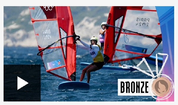 GB's Emma Wilson secures bronze medal in women's windsurfing final