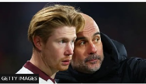 Kevin De Bruyne and Pep Guardiola