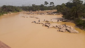 According to reports, suspected miners fled across the river when police arrived