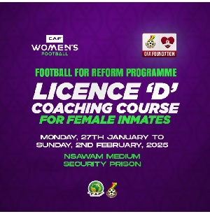 CAF Football for Reform trains Female inmates at Nsawam Prison