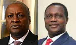 Dr Yaw Osei Adutwum (R) criticised John Dramani Mahama (L) over his promise to review the Free SHS