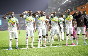 Mali celebrating the victory over South Africa