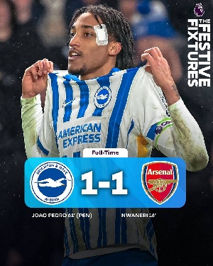 Brighton held Arsenal to a 1-1 draw at home
