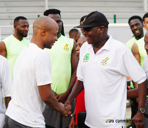 Black Stars captain Andre Ayew meeting the AFCON legends
