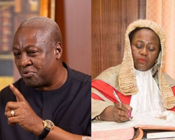 President John Dramani Mahama and Justice Gertrude Torkornoo