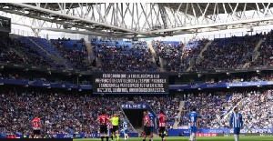 An anti-racism message was shown on the stadium big screen following the allegations