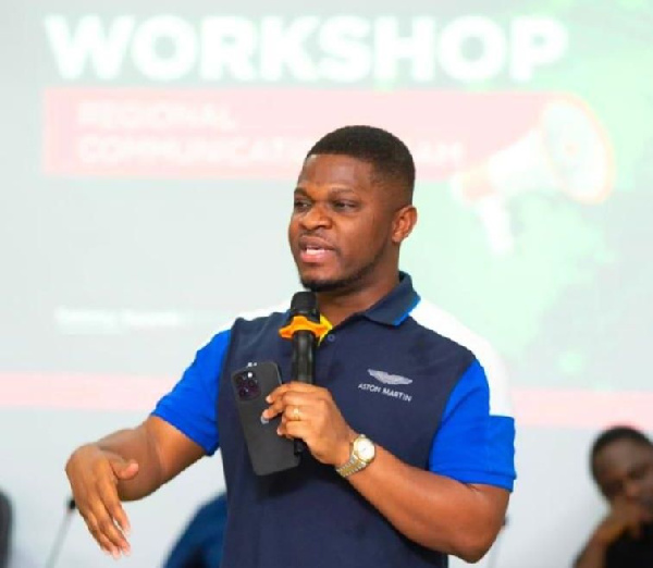 Sammy Gyamfi speaking at the workshop