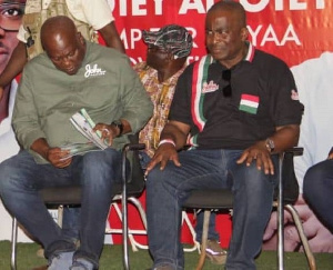 Mahama displayig the book during his tour in the Greater Accra Region