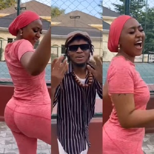 A grid of Regina Daniels and her brother