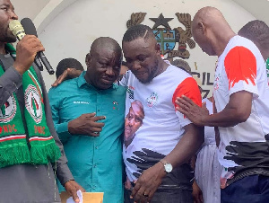 Francis Ayadago with Hon Isaac Adongo at his nomination filing in Bolgatanga