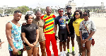 Young Phil with his parents and siblings after the event