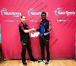 Derek Abrefa receiving his medal