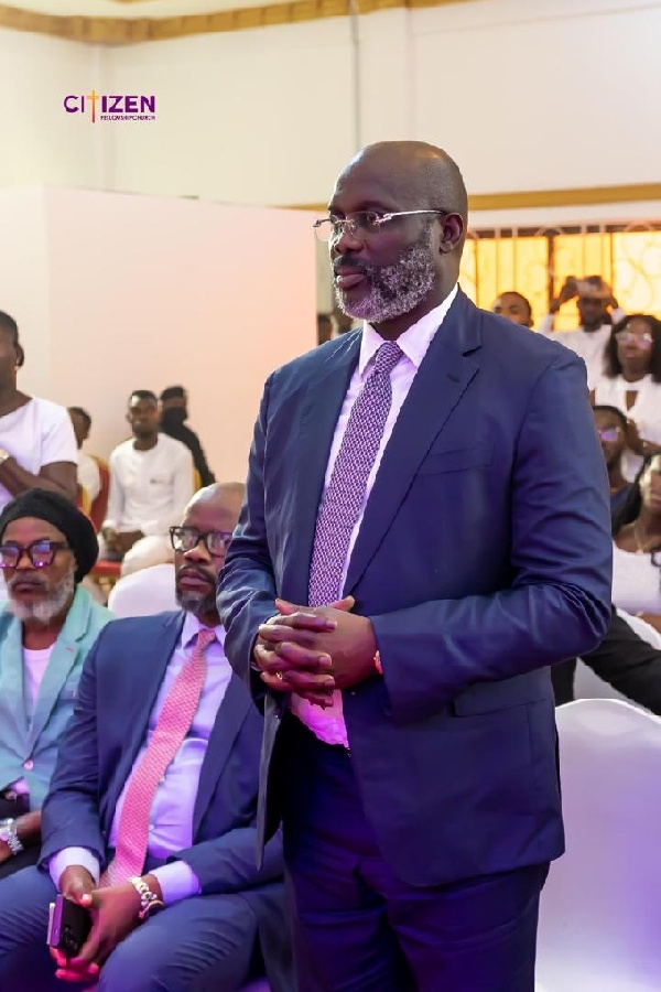 George Weah made a surprise visit to Citizens Fellowship Church