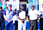 Asantehene Otumfuo Osei Tutu II, Alfred Baku of Gold Fields Ghana and an official of the company