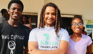 Dr. Pushkin with some participants of his AI conference