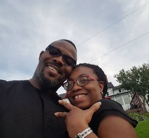 Okey Bakassi and his wife