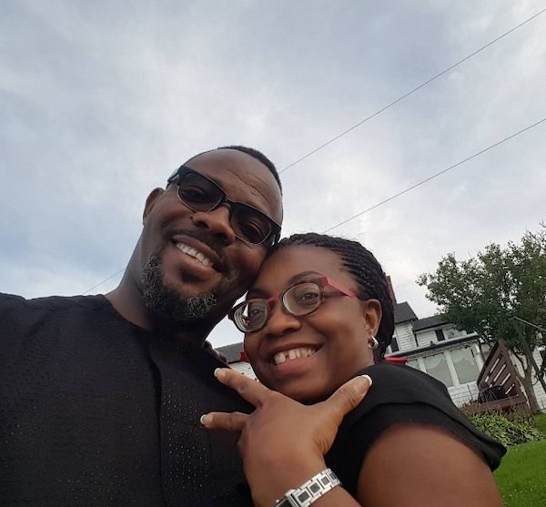 Okey Bakassi and his wife
