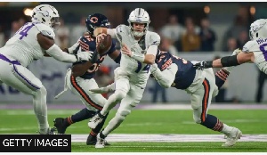Minnesota Vikings quarterback Sam Darnold completed 24 of 40 passes for 231 yards