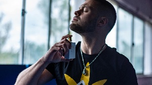 Man Using  Purfume