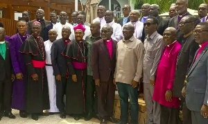 Dr. Bawumia with the clergy during his campaign tour