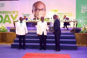 Benjamin Amenumey (left), Dr. Ernest Addison (middle) Victor Yaw Asante (right)