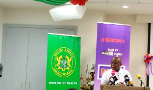 Kwaku Agyeman-Manu speaking at the launch of Health TV
