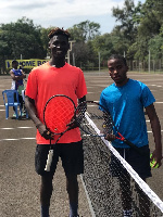 Johnson Acquah(left) of UEW and Joel Mazimba Daniel (right)