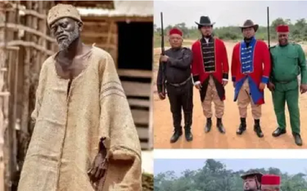 LilWin and Nigerian Actors on set