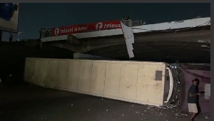 Fortunately, the truck was not carrying any products