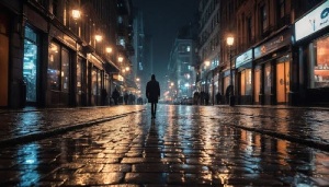 Walking Alone At Nihght.
