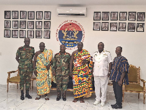 Major General Peprah with delegation from Kade Traditional Area
