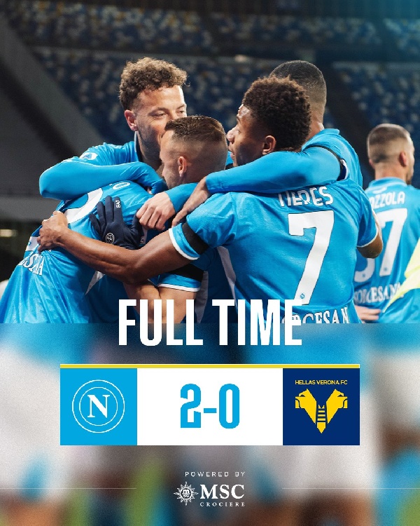 Napoli extends their Serie A lead to four points