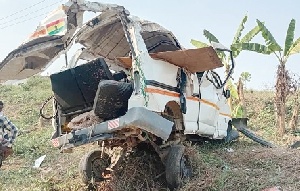 The collision involved a Ford bus and a truck, which happened around 1:30 am