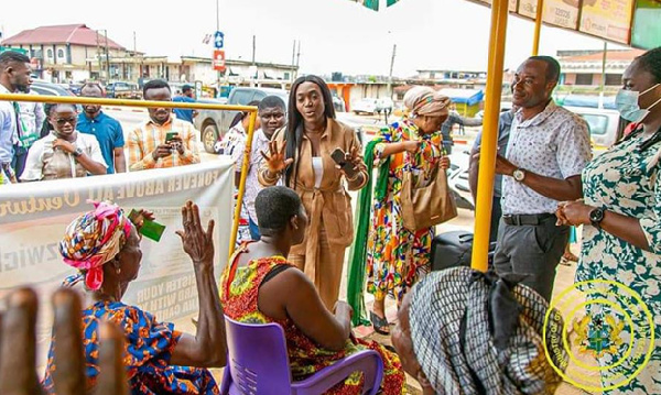 Dakoa Newman monitored the payment process in the Ashanti Region and interacted with beneficiaries