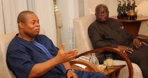 Franklin Cudjoe (left) with President Nana Addo Dankwa Akufo-Addo