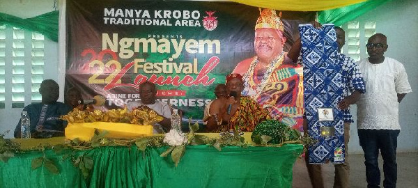 Nene Tetteyku Gbadaji at the launch of Ngmayem festival 2022