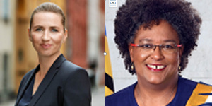 Mette Frederiksen and Mia Amor Mottley highlight