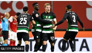 Sporting came from two goals down to beat Braga in manager Ruben Amorim's final game in charge